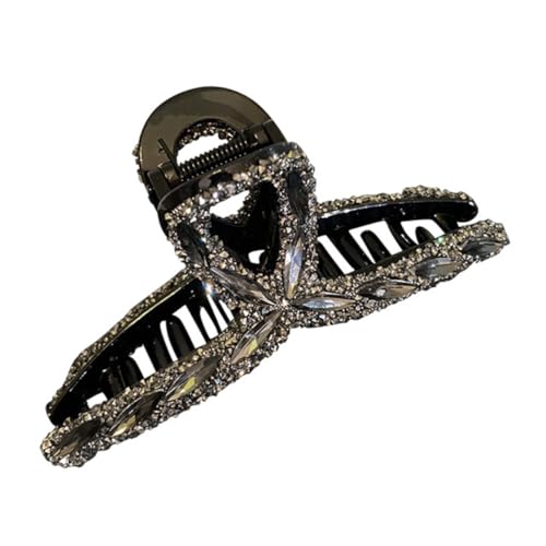 SOIMISS Strass Haarklammer Schwarz Acryl Haarspange für Damen Langlebiger Kieferclip Einfach zu Tragen Modischer Haarschmuck für Alltag und Geschenk Geeignet für Dickes Haar von SOIMISS