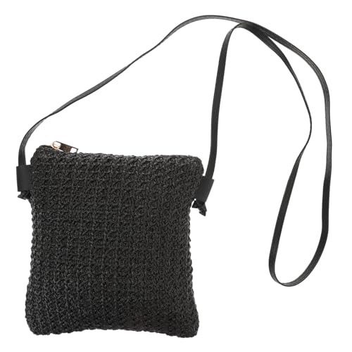 SOIMISS Stroh Strandtasche Damen Gewebte Umhängetasche mit Reißverschluss PU PE Material Sommer Schultertasche für Strand Urlaub Outdoor von SOIMISS