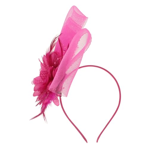 SOIMISS Fascinator Haarschmuck Für Damen Eleganter Netz Und Federschmuck Für Hochzeiten Tea Parties Und Mit Sicherem Haarclip Magentafarben Einzigartiges Accessoire Für Besondere von SOIMISS