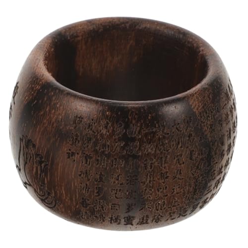 SOIMISS Tigerfell Holz Daumenring mit Buddhistischem Muster Langlebiger Handgefertigter Unisex Fingerring aus Natürlichem Holz und Schlichtes Design für Damen und Herren Schmuck von SOIMISS