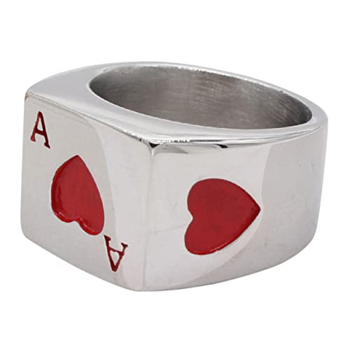 SOIMISS Titanstahl Fingerring Für Poker Stil Langlebiger Und Hautfreundlicher Schmuck Für Alltag Und Partys von SOIMISS