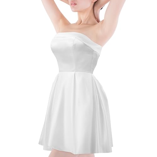 SOIMISS Strapless Mini Dress Für Frauen Elegantes Strandkleid Weiß Xxl Für Abschlussfeiern Und Besondere Anlässe Leicht Zu Kombinieren Einzigartigem Design von SOIMISS