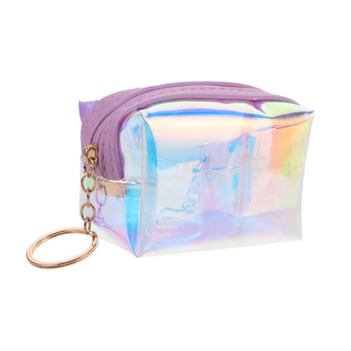 SOIMISS Transparente Holographische Münzgeldbörse Damen Mini Schlüsselanhänger Geldbeutel mit Kartenfach Stylisches Irideszierendes Portemonnaie für Mädchen Alltag Schule von SOIMISS