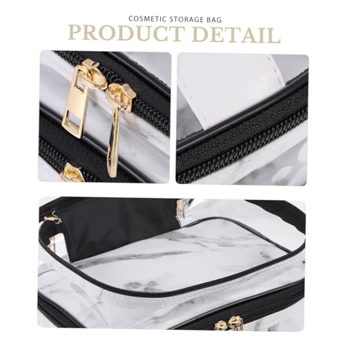 SOIMISS Transparente Kosmetiktasche mit Marmor Design Große Kapazität Doppellagig Tragbar PVC Material Vielseitige Make up Toiletten Organizer Handtasche für Reisen und Alltag SOIMISS Transparente Kosmetiktasche mit Marmor Design Große Kapazität Doppellagig Tragbar PVC Material Vielseitige Make up Toiletten Organizer Handtasche für Reisen und Alltag von SOIMISS