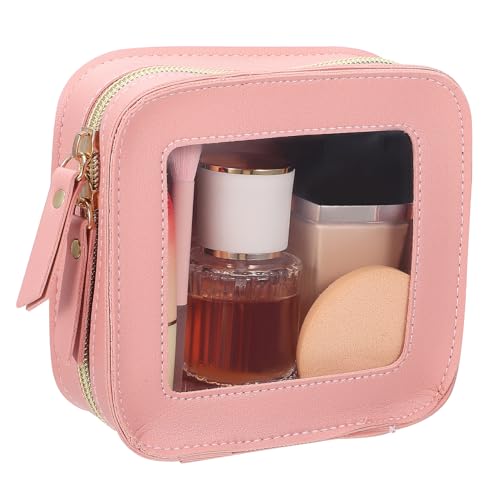 SOIMISS Transparente Mini Make Up Tasche mit Reißverschluss Kompakte Kosmetiktasche für Damen Multifunktionaler Reise Kulturbeutel mit Durchsichtigem Frontfach zur Übersichtlichen von SOIMISS