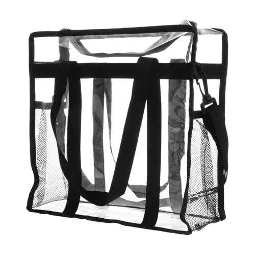 SOIMISS Transparente Wasserdichte Schultertasche mit Großem Fassungsvermögen Multifunktionale Umhängetasche für Schallplatten und Magazine Leichte Handtasche für Damen und Alltag von SOIMISS