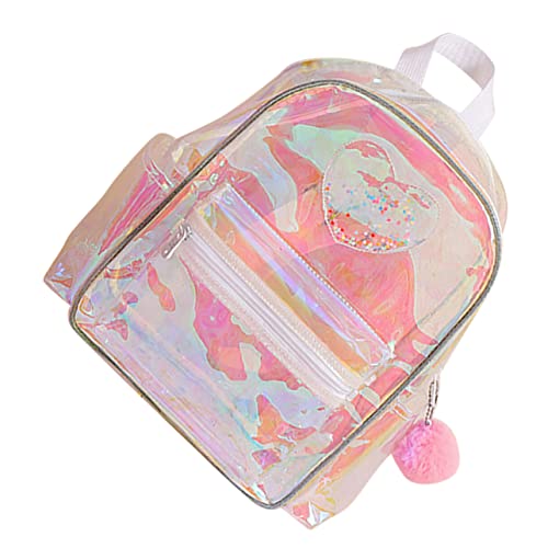 SOIMISS Transparenter Rucksack Für Damen Mit Herz-Muster Kleiner Durchsichtiger Durchsichtige Tasche Für Konzert Und Stadion Leicht Zu Reinigen Platz Für Bücher Schreibwaren Und Alltagsgeg von SOIMISS