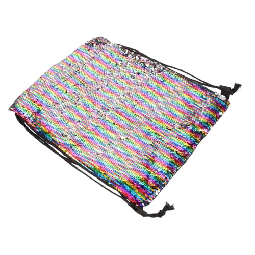 SOIMISS Turnbeutel Mit Kordelzug Und Pailletten-Design Großer Stoffbeutel Für Einkaufen Wandern Camping Umhängetasche Mit Praktischem Verschluss Für Einfachen Zugriff von SOIMISS