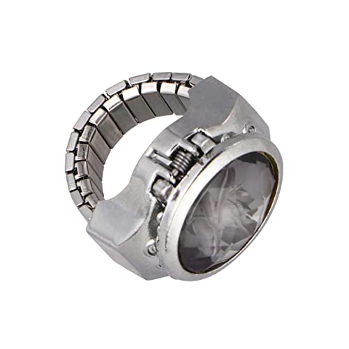 SOIMISS Uhrenförmiger Für Und Frauen Modischer Uhrenfingerring Mit Elastischem Gummiband Schwarz Praktisch Und Dekorativ von SOIMISS