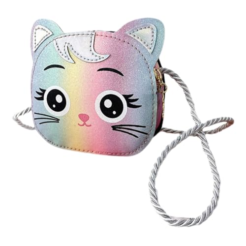SOIMISS Umhängetasche Katze Cartoon Muster PU und Mini Crossbody Geldbörse für Mädchen und Jungen Geräumig für Münzen Schlüssel Modisch und Multifunktional Verstellbar Schultertasche von SOIMISS