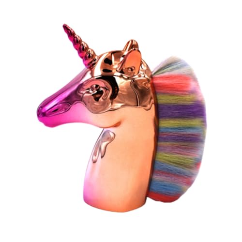 SOIMISS Unicorn Make Up Pinsel mit Goldenem Griff und Bunten Borsten Kunststoffgriff Cartoon Design für Flüssige Grundierung und Puder Professioneller Schminkpinsel für Frauen und Mädchen von SOIMISS