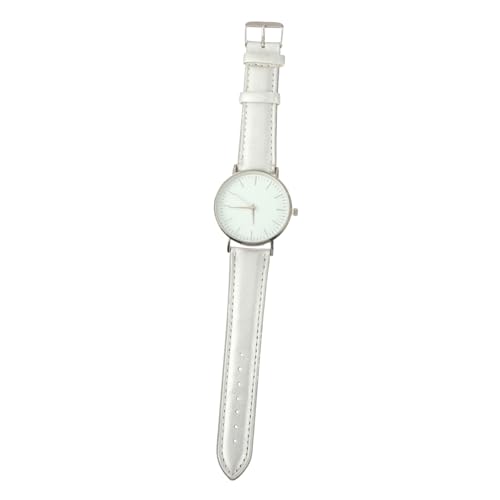 SOIMISS Unisex-Armbanduhr Aus Pu Und Glas Silberfarben Quarzuhr Für Männer Und Frauen Vielseitig Einsetzbar Formell Und Leger von SOIMISS