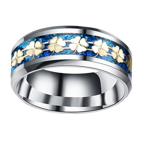 SOIMISS Unisex Titanstahlring mit Vierblättrigem Kleeblatt Breit Langlebig Modisch Robust und Vielseitig für Hochzeit Verlobung und Alltag Geeignet SOIMISS Unisex Titanstahlring mit Vierblättrigem Kleeblatt Breit Langlebig Modisch Robust und Vielseitig für Hochzeit Verlobung und Alltag Geeignet von SOIMISS