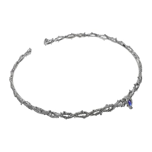 SOIMISS Verstellbare Renaissance Krone mit Funkelnden Strasssteinen Gothisches Vintage Tiara Haarreif für Damen Mittelalterliches Kostüm Elfen und Elfenfest Königliche Kopfbedeckung von SOIMISS