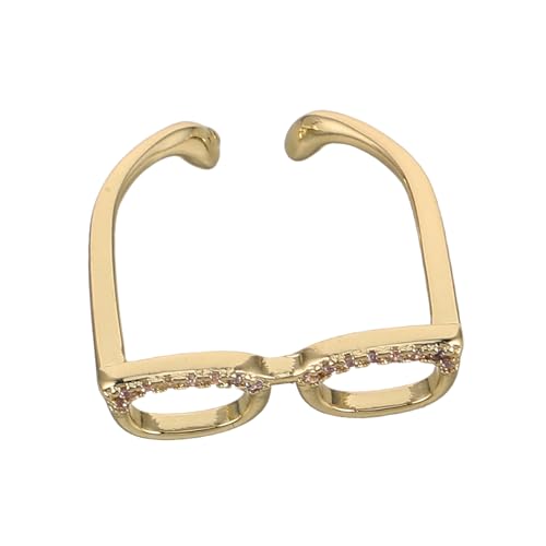 SOIMISS Verstellbarer Mini Brillenring Damen Vintage Stil Offener Ring für Zeigefinger Schmuck Kreatives Design Langlebig Verfärbungsbeständig Modischer Statement Ring von SOIMISS