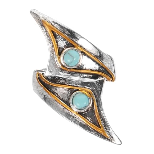 SOIMISS Verstellbarer Offener Türkis Ring Damen Retro Schmuck Vintage Style Eleganter Kleiner Ring als für Geburtstag Hochzeit Festival von SOIMISS