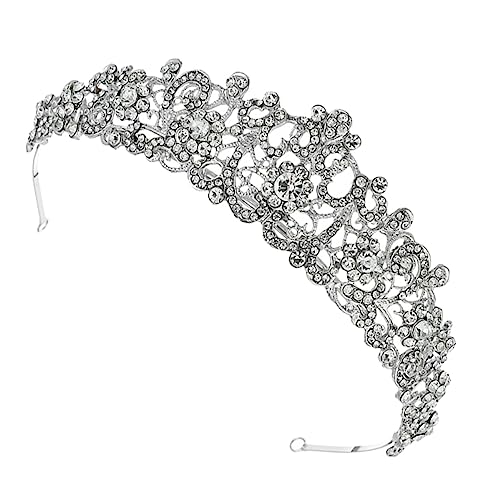 SOIMISS Vintage Brautkrone Haarschmuck Rund Barock Stil Strass Tiara Damen Hochzeit Festzug Party von SOIMISS