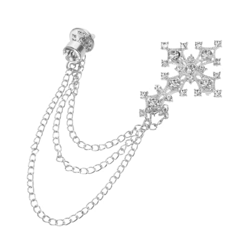 SOIMISS Vintage Cross Tassel Chain Brooch mit Strasssteinen Sichere Anstecknadel für Pullover Mantel und Cardigan Retro Punk Stil Vielseitiger Schmuck für Damen und Mädchen von SOIMISS