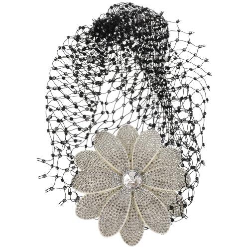 SOIMISS Blumen Haarschmuck Stilvolle Damen Hut Strass Kopfbedeckung Funnelnde Blumennetzkappe Stilvolle Haar Accessoires Für Nachtclubs Karneval Und Festliche Anlässe von SOIMISS