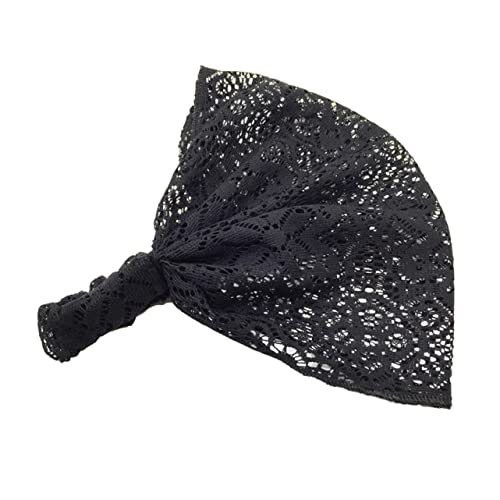 SOIMISS Schwarzes Damen-kopftuch Mit Spitzen-druck Atmungsaktiv Und Schweißabsorbierend Knitterfrei Für Sport Partys Und Tanz Damen Stirnbänder Und Spitzenschal Für Elegante Haaredekoratio von SOIMISS