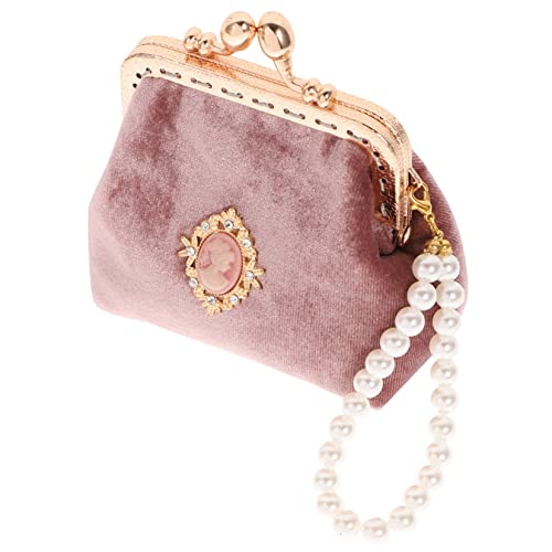 SOIMISS Vintage Geldbörse Für Frauen Tragbare Münztasche Im Palaststil Kleine Geldbörse Aus Langlebigem Material Modische Wechseltasche Für Mädchen (pink) von SOIMISS