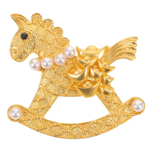 SOIMISS Vintage Horse Lapel Pin mit Mattem Goldfinish Symbolisches Pferdemotiv Langlebige Brosche für Damen Elegant für Anzüge Mäntel Pullover und Festliche Anlässe von SOIMISS