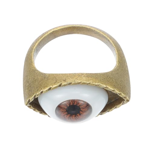 SOIMISS Vintage Punk Ring mit Exzentrischem Augendesign für Finger Stylischer und Einzigartiger Schmuck Braun für Partys und Halloween von SOIMISS