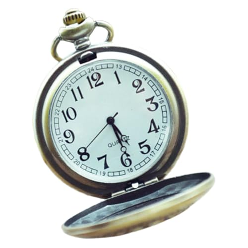 SOIMISS Vintage Taschenuhr Damen Herren Retro Anhänger Uhr mit Filigranem Hirschmuster Kompakt Leicht Dekorativer Tragbarer Zeitmesser Geschenk für Familie und Freunde von SOIMISS