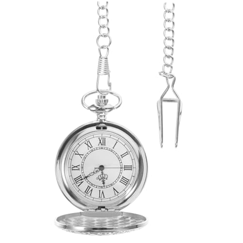 SOIMISS Vintage Taschenuhr Herren Gravur Retro Uhr mit Römischem Zifferblatt Leichtes Tragbares Design Elegante Verzierte Uhr für Alltag und Party Zeitgenauigkeit und Handwerkskunst von SOIMISS