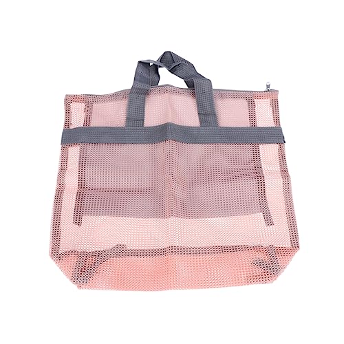 SOIMISS Große Tragbare Mesh Strandtasche Mit Reißverschluss wasserdichte Aufbewahrungstasche Für Schwimmbad Picknick Und Stilvolle Damen Handtasche Für Essentials von SOIMISS