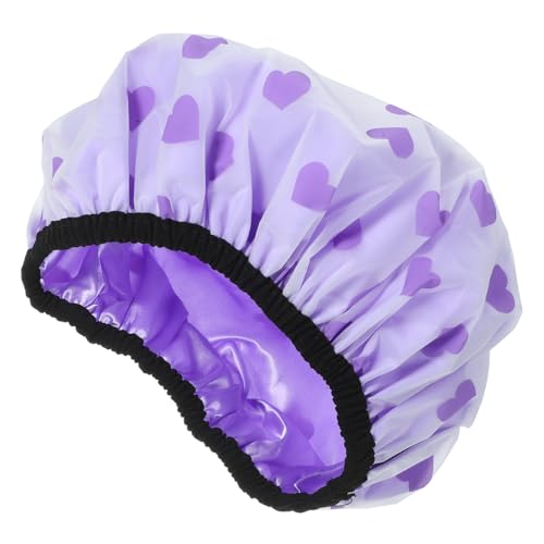 SOIMISS Wasserdichte Duschhaube Doppel lagig Weiche Satin Haarhaube Wiederverwendbar Leicht Tragbar Für Frauen Schutz Trockenes Haar Dusche von SOIMISS
