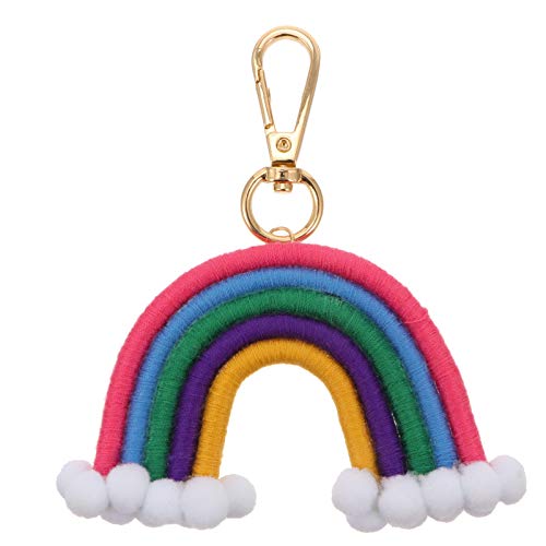 SOIMISS Webte Regenbogen Schlüsselbund Schlüsselring Böhmischen Bunten Regenbogen Quaste Schlüssel Anhänger für Auto Schlüssel Handtasche Geldbörse von SOIMISS