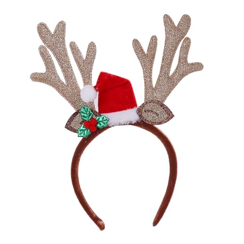 SOIMISS Weihnachtlicher Rentiergeweih Haarreif Verstellbar Bequemer Kopfschmuck für Erwachsene Festliches Karneval Kostüm Accessoire für Weihnachtsfeiern und Partyspaß von SOIMISS