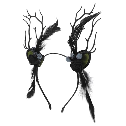 SOIMISS Weihnachtswald-stirnband Stirnbandverzierung Dekoratives Blumenstirnband Hörner Stirnband Süße Stirnbänder Rentier Haarband Stirnbänder Mit Baumzweigen Party-kopfschmuck Plastik von SOIMISS