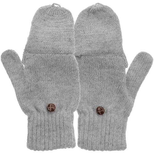 SOIMISS Wolle Halbfinger Winterhandschuhe Gestrickte Warme Handschuhe mit Flip Cover Kaltwetterhandschuh Handschuhe Handwärmer von SOIMISS