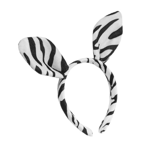 SOIMISS Zebra Stirnband mit Plüschohren Weiches Halloween Haarband für Damen und Teens Lustiges Tierkostüm Accessoire für Karneval Party und Kostümball Bequem und Modisch von SOIMISS