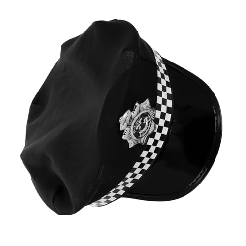 SOIMISS Polizistenhut Karomuster Für Kostümspiele Und Halloween Bequemer Und Langlebiger Officer Hut Für Rollenspiele Und Partys von SOIMISS