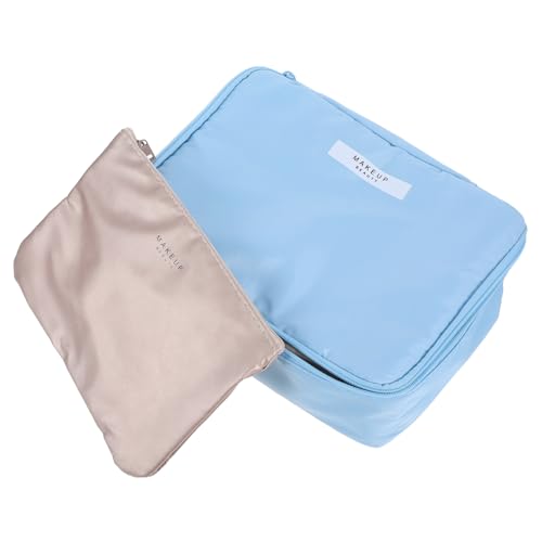 SOIMISS wasserdichte Große Kapazität Kosmetiktasche mit Reißverschluss Tragbare Reise Make Up Tasche für Frauen Leichter Kulturbeutel für Unterwegs Blau Praktischer Handgriff von SOIMISS
