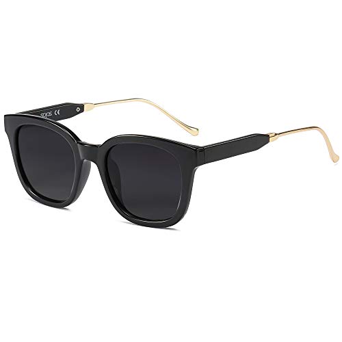 SOJOS Polarisiert Sonnenbrille Damen Herren Retro,Vintage Modern Trendy Quadratische Stylish Sonnenbrillen SJ2050 von SOJOS