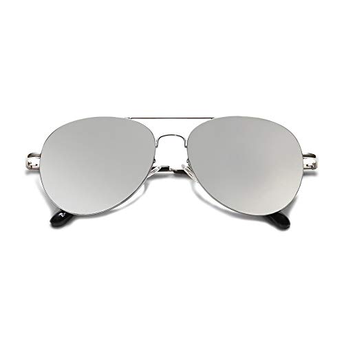 SOJOS Mode Metallrahmen Verspiegelt Linse Unisex Sonnenbrille mit Frühlings Scharnieren SJ1030 mit Silber Rahmen/Silber Linse SOJOS Mode Metallrahmen Verspiegelt Linse Unisex Sonnenbrille mit Frühlings Scharnieren SJ1030 mit Silber Rahmen/Silber Linse von SOJOS