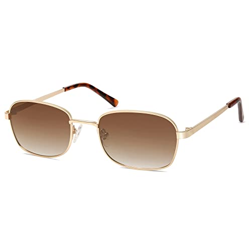 SOJOS Polarisiert Sonnenbrille Damen Herren Retro Rechteckig Vintage Schmal Quadratisch Sonnenbrillen SJ1177 von SOJOS