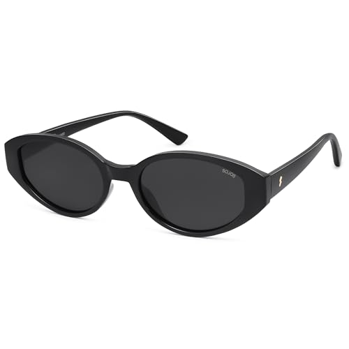 SOJOS Polarisierte Sonnenbrille Damen Oval Retro UV400 Schutz Cat Eye Vintage Stil,SJ2608 von SOJOS