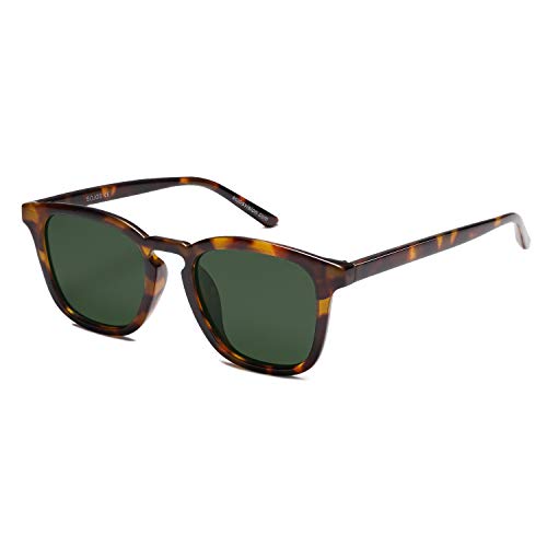 SOJOS Sonnenbrille Damen Herren Retro,Rechteckig Klassische Trendy Vintage Polarisierte Sonnenbrillen SJ2155 von SOJOS