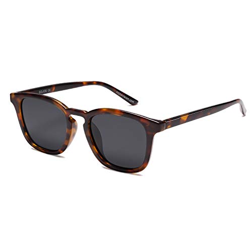 SOJOS Sonnenbrille Damen Herren Retro,Rechteckig Klassische Trendy Vintage Polarisierte Sonnenbrillen SJ2155 von SOJOS