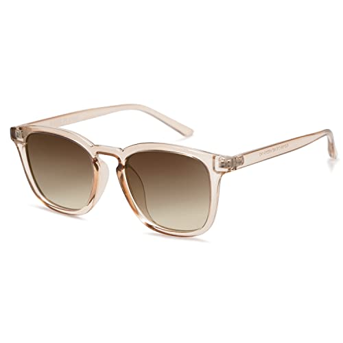 SOJOS Sonnenbrille Damen Herren Retro,Rechteckig Klassische Trendy Vintage Polarisierte Sonnenbrillen SJ2155 von SOJOS