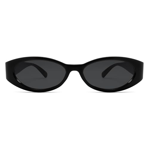 SOJOS Retro Oval Polarisierte Sonnenbrille für Damen Herren Trendy Katzenauge Vintage Y2k SJ2364, Groß von SOJOS