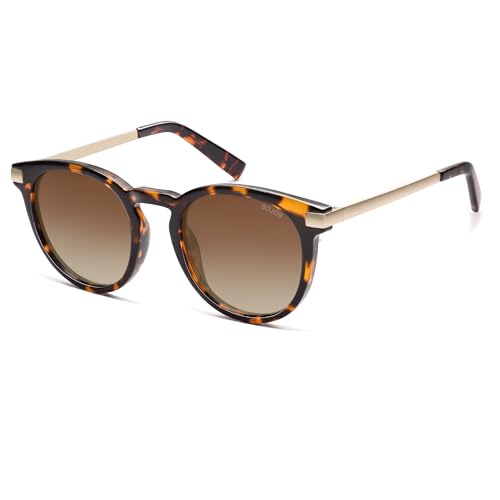 SOJOS Retro Polarisierte Rund Sonnenbrille Damen Herren Vintage Klassisch Sonnerbrillen mit UV400 Schutz SJ2368 von SOJOS