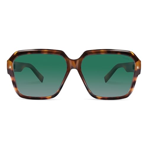 SOJOS Eckig Square Polarisierte Große Sonnenbrille Damen Vintage Trendy Quadratisch Sonnenbrillen UV400 Schutz Brille SJ2380 von SOJOS