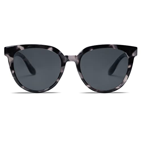 SOJOS Runde Polarisierte Sonnenbrille Damen Herren Klassische Retro Stil UV400 SJ2175 mit Graue Rahmen/Graue Linse von SOJOS