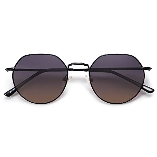 SOJOS Retro Sonnenbrille Herren Rund Damen Polarisiert Vintage UV400 Schutz Unisex Brille SJ1157 Mehrfarbig Linse von SOJOS